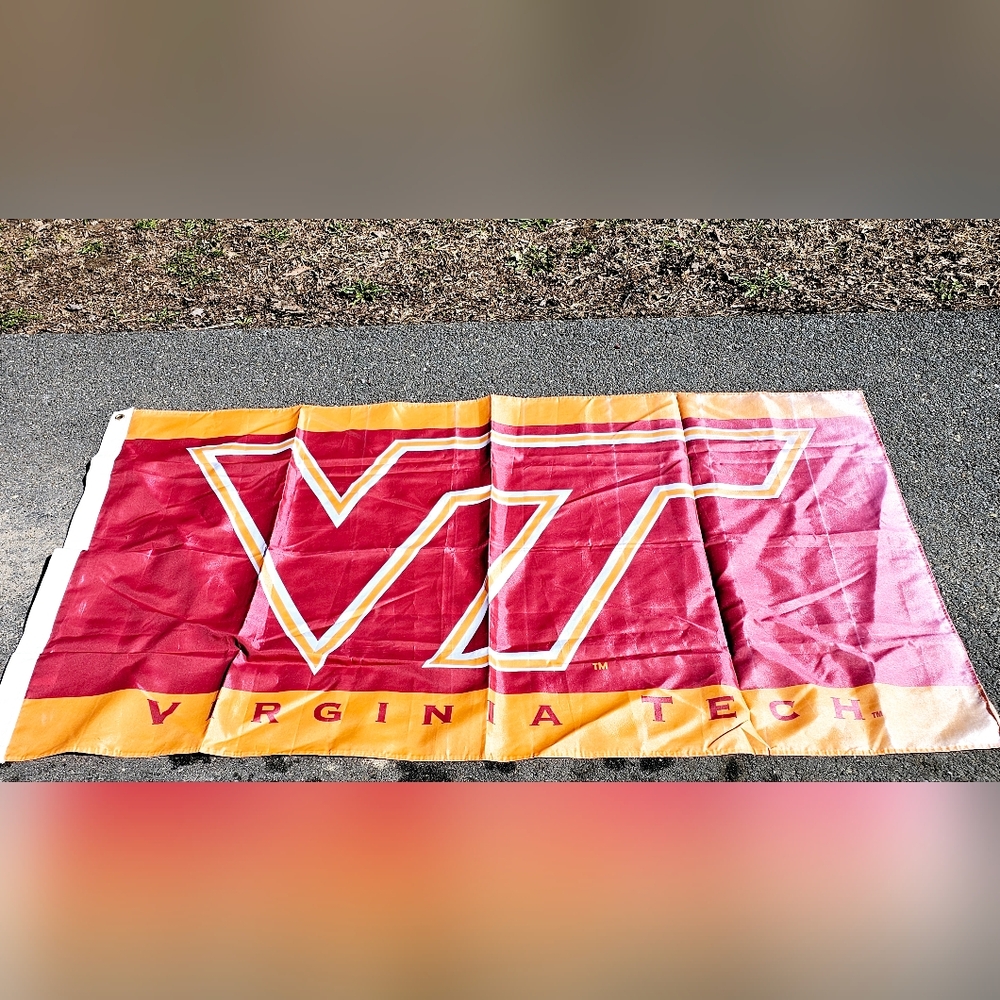 Virginia Tech Red and Orange Bath Towel Large Flag